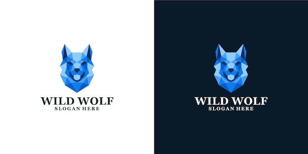 color wild wolf logo design template