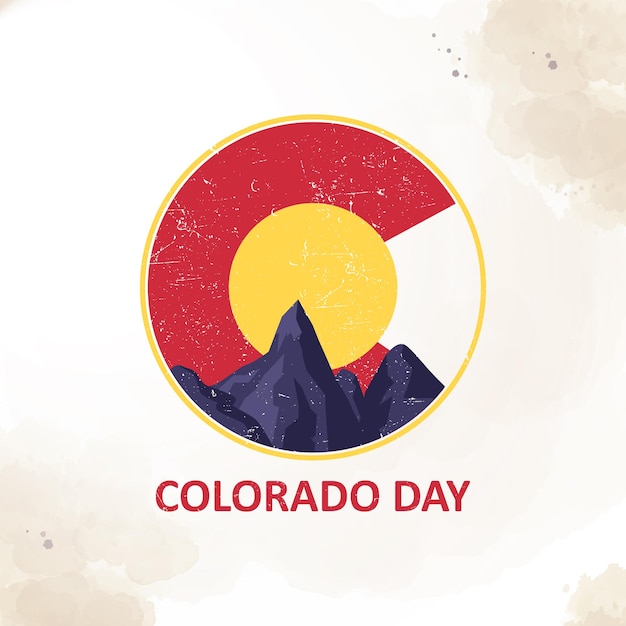 Colorado Day symbol logo design mount Elbert sign illustration rocky mountains the United States