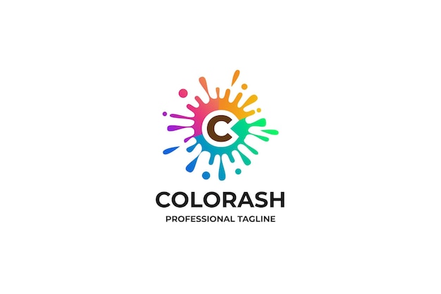 Colorash Letter C Splash Logo