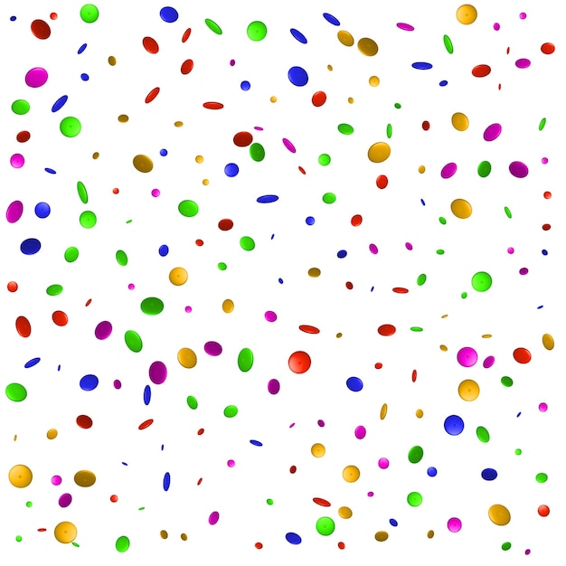 Colored 3d confetti flying on white background Vector