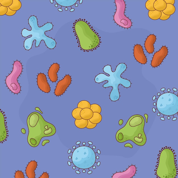 Colored bacteriums wallpaper