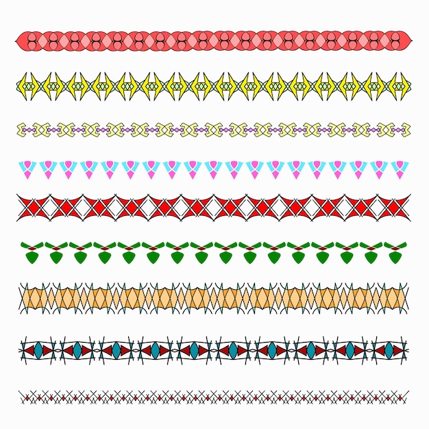 Colored borders patterned strip for design