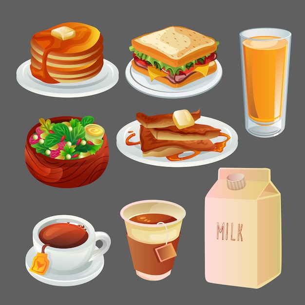 Colored breakfast collection set