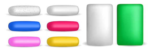 colored chewing gum pills mockup isolated 3d Illustration