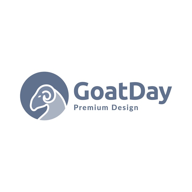 Colored circle with head goat logo design vector graphic symbol icon illustration creative idea