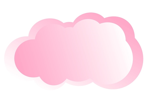 colored cloud in gradient fill on a white background, vector