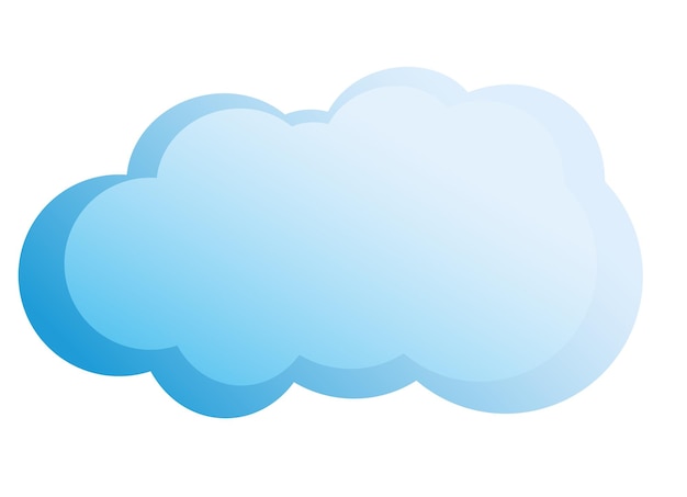 colored cloud in gradient fill on a white background, vector