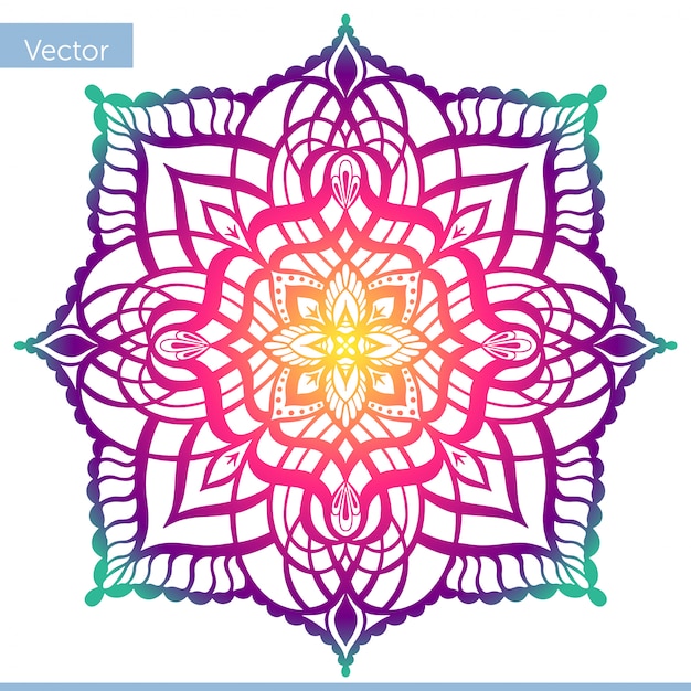 Colored decorative Mandala in pink and purple