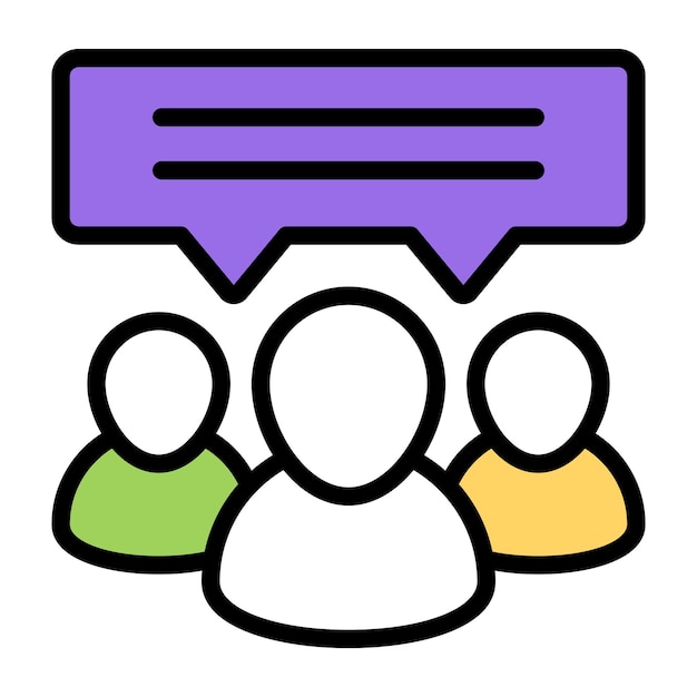 A colored design icon of customers feedback