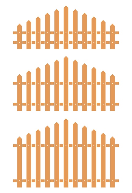 Colored fence in flat style vector illustration isolated on white