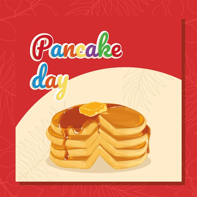 Vector colored happy pancake day background vector illustration