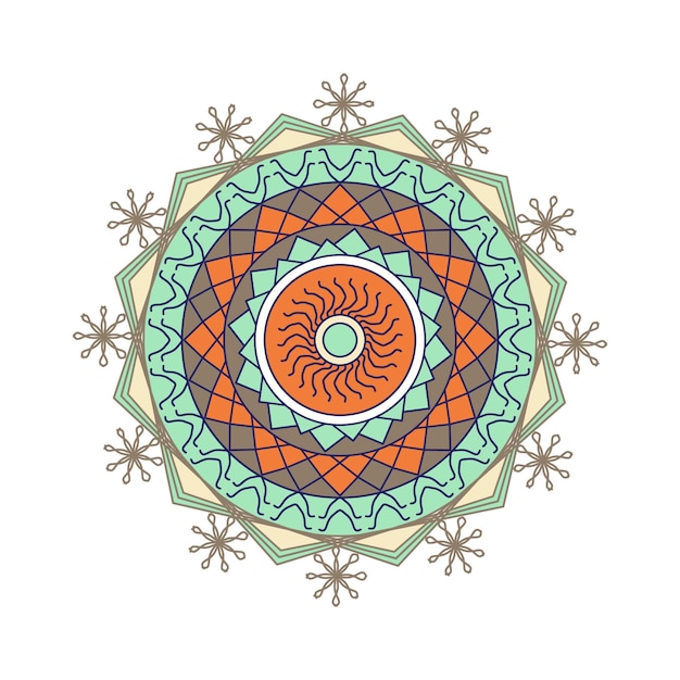 colored mandala on white