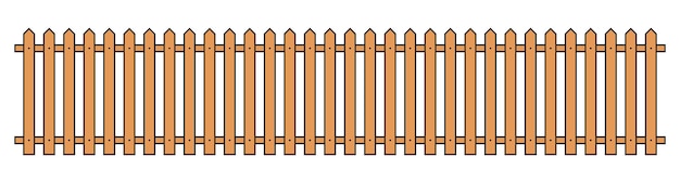 Colored outline fence in flat style vector illustration isolated on white