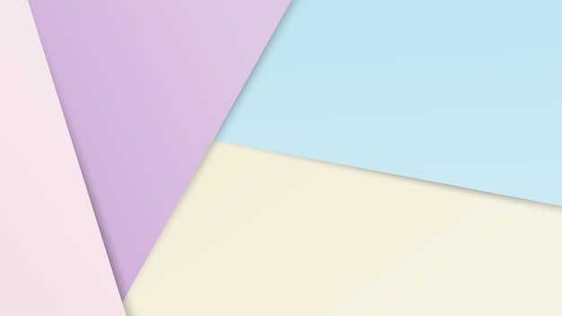 Colored paper background with geometric shapes in pastel yellow pink and blue colours