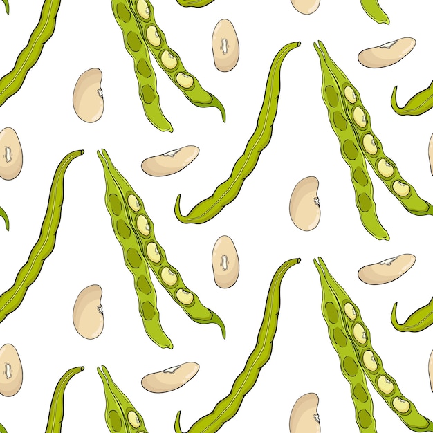 Colored Pods and beans seamless pattern for your design.