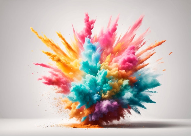 Vector colored powder dust explosion isolated on white background vector illustration