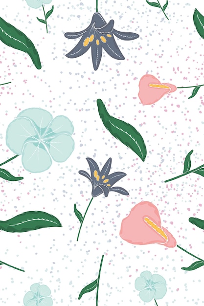 Colored seamless pattern background with flowers Vector