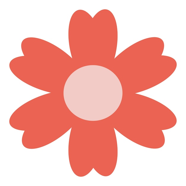 Colored single isolated flat vector flower on white background