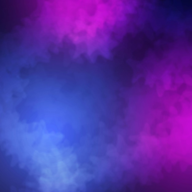 Colored smoke. fog in neon light. Splashes of purple, blue  colors on foggy abstract background