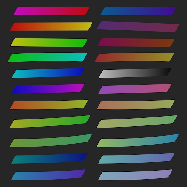 Colored text markers with gradient