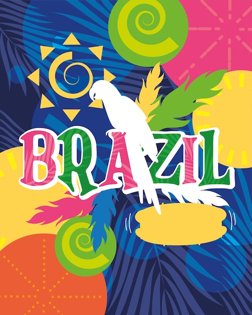 Vector colored tropical brazil poster vector