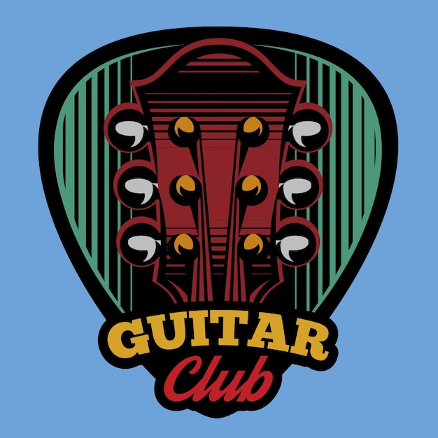 Colored vector logo template ple trum and guitar