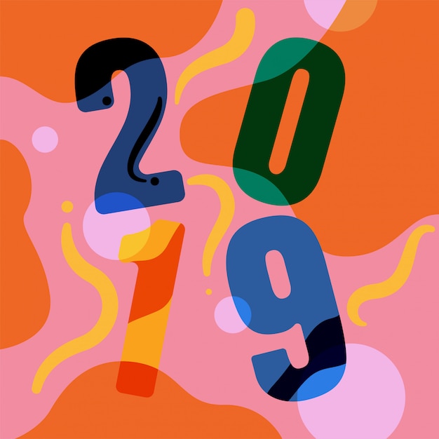 colorful 2019 number