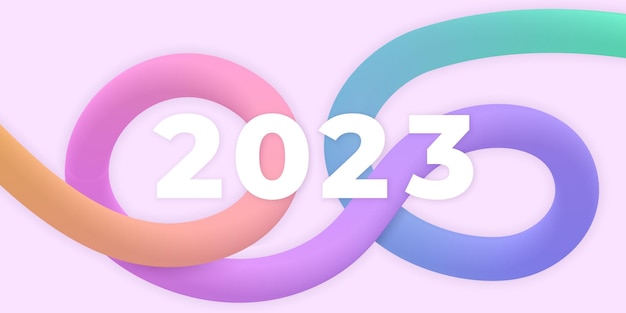 Colorful 2023 happy new year design