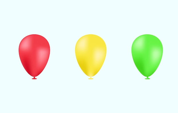 Colorful 3d balloons collection elements design