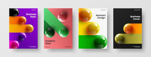 Colorful 3D balls front page layout composition