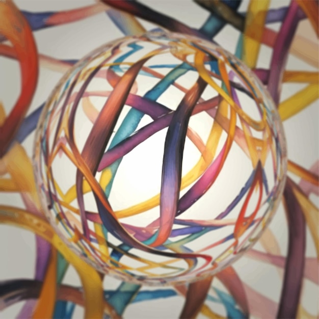 Vector colorful 3d blurred spherical ball vector illustration