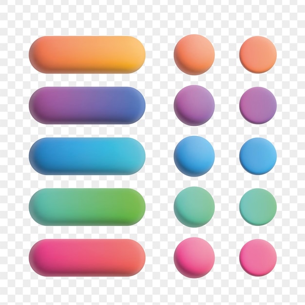 Colorful 3d buttons set