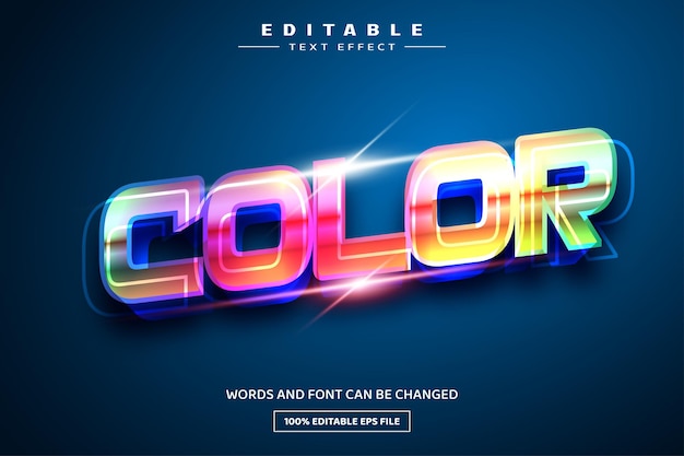 Colorful 3D editable text effect template