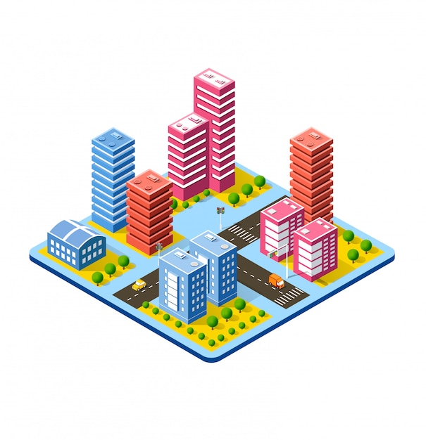 Colorful 3D isometric city