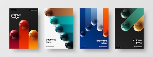 Colorful 3D spheres annual report illustration collection