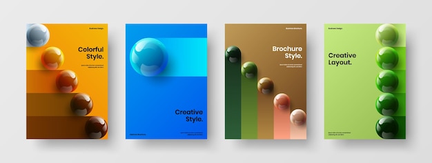 Colorful 3D spheres company identity illustration composition