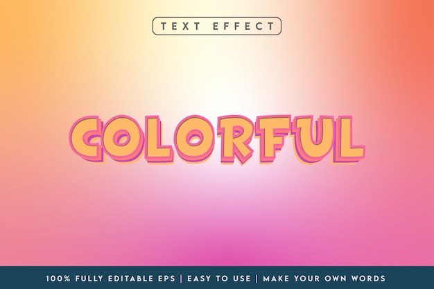 Colorful 3D style text effect