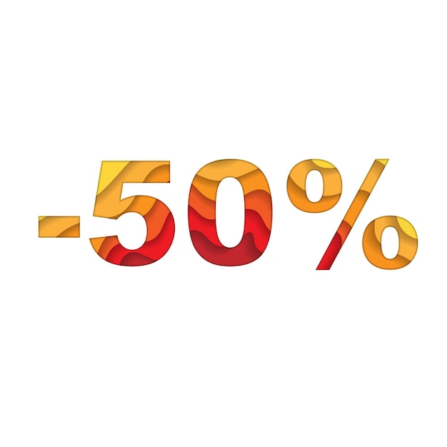 Colorful 50 sale sign