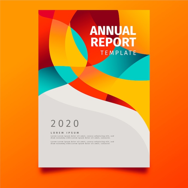 Colorful abstract annual report template concept