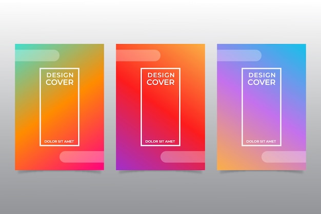 Colorful abstract cover collection with gradient shape.