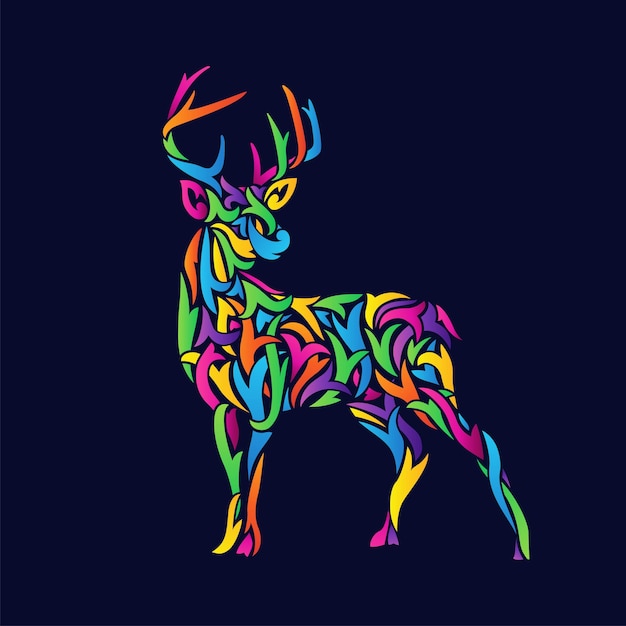 Colorful abstract deer illustration