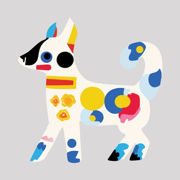 Vector colorful abstract dog illustration