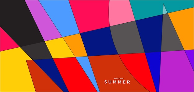 Colorful abstract geometric background for summer banner