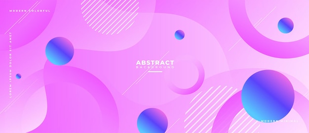 Colorful abstract geometric bannerTrend gradient. Fluid shapes composition.