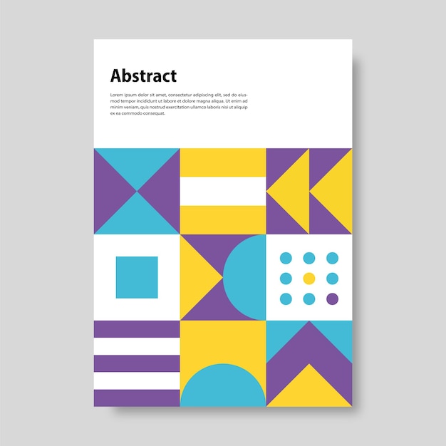 Colorful abstract geometric mural covers