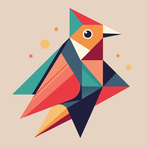 Vector a colorful abstract geometric representation of a bird created in a modern art style abstract geometric representation of a bird in a minimalist style