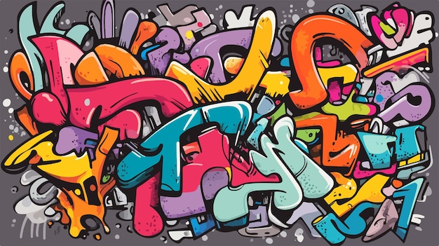 Colorful Abstract Graffiti Poster Design for Creative Projects