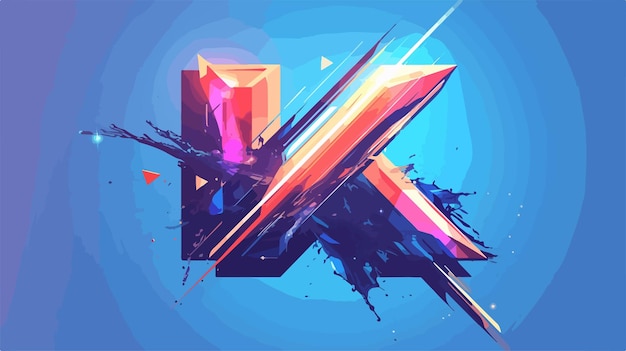 a colorful abstract illustration of a letter x