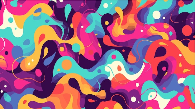 a colorful abstract painting of a rainbow colored liquid