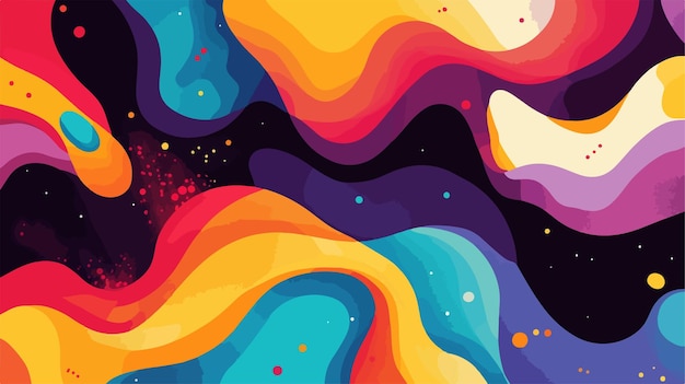 Vector colorful abstract psychedelic space composition